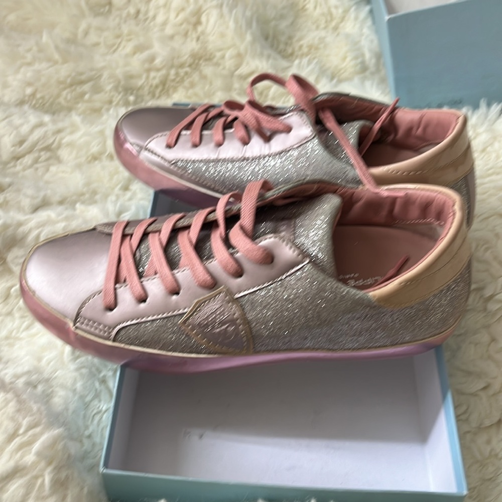Philippe Model Pink Glitter Sneakers - Picture 9 of 13